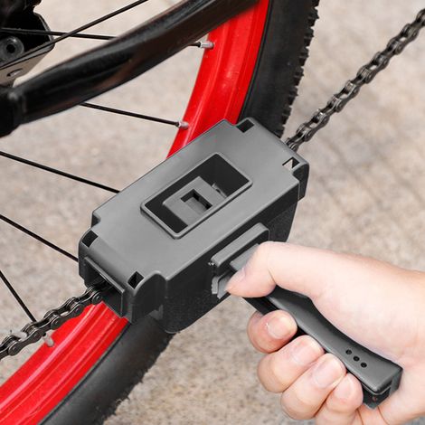 Nettoyeur de chaîne de vélo avec brosse intégrée, outil de nettoyage de chaîne de vélo noir (1/5)