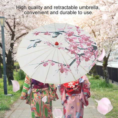 Parasol en papier huilé fait à la main Art chinois Danse classique Modèle de fleur de prunier (1/5)
