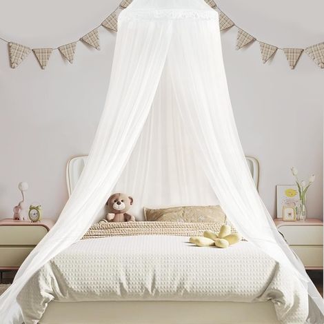 Weißes Moskitonetz für Kinderbetten, Moskitonetz für Kinderbetten, Baldachin, Zuhause, Reisen, Camping, 60 x 250 x 1050 cm