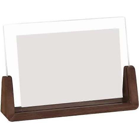Cadre photo de mariage en bois transparent en forme de U, en noyer/hêtre, avec cadre en acrylique. Décoration de bureau. (1/5)