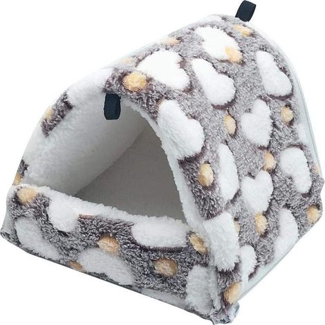 Couchage pour rongeur en flanelle douce – Maison hamac pour cochon d'inde et lapin – Installation facile avec crochets – Dimensions S/M/L (1/5)