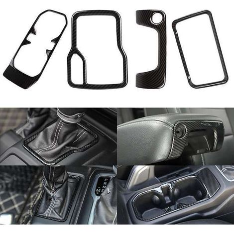 4 anneaux de levier de vitesse/décorations de porte-gobelet de vidange avant pour Jeep Wrangler Gladiator 18-22 (1/4)