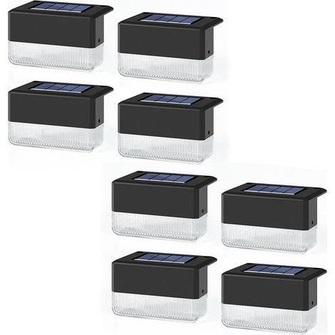 8er-Pack Solar-Geländer-LED-Leuchten, Solarleuchten für den Außenbereich, Solar-Stufenlicht, wasserdichtes Solar-Stufenlicht für Treppen, Zäune, Terrassen, Gärten, Terrassen Y