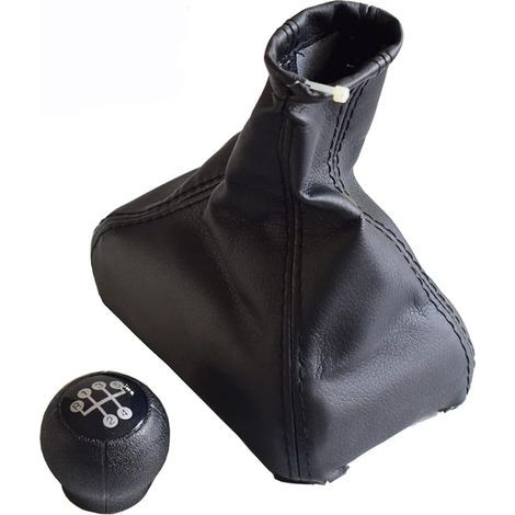 Schaltknauf mit Ledermanschette und Handbremshebelabdeckung für OPEL CORSA C (01-06), TIGRA B (04-12), COMBO C (01-11) – 5-Gang (1/5)