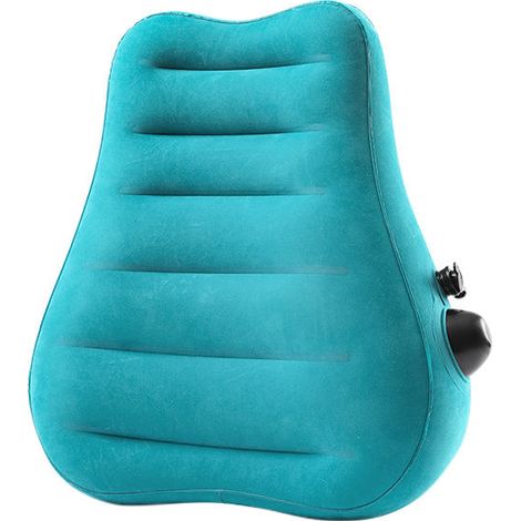 Un coussin gonflable portable bleu paon, en PVC velours uni, gonflable, adapté à tous les types de véhicules et utilisable en toute saison (1/5)