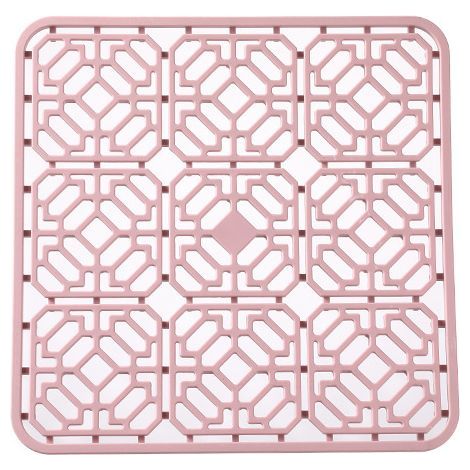 Spülbeckenmatte, große PVC-Küchenspülbeckenmatte, Spüle und Spülbeckenzubehör mit Ablauflöchern, 3030 (Rosa) (1/5)