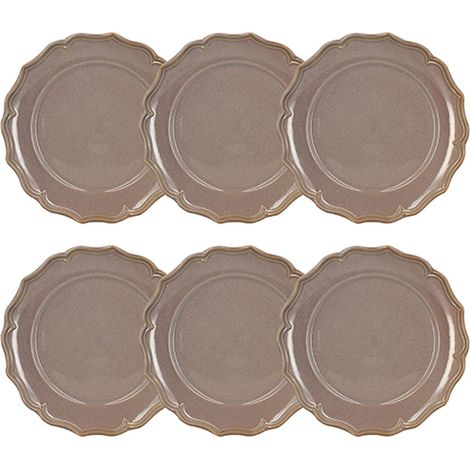 Lot de 6 assiettes plates 26,5cm en grès, SIGNATURE (1/3)