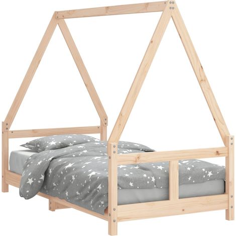 Lit simple Cadre de lit pour enfant 80x160 cm bois de pin massif (1/5)