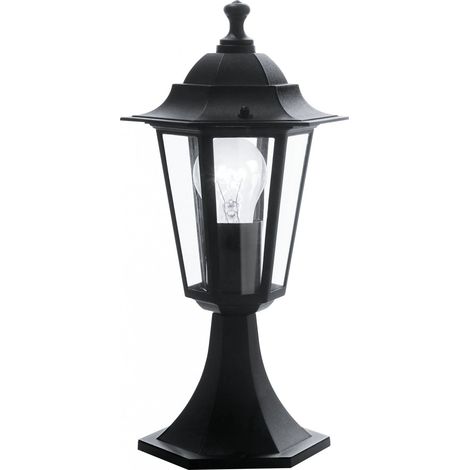 Laternen-Bodenleuchte Außen Metall & Glas H38,5cm Schwarz Eglo
