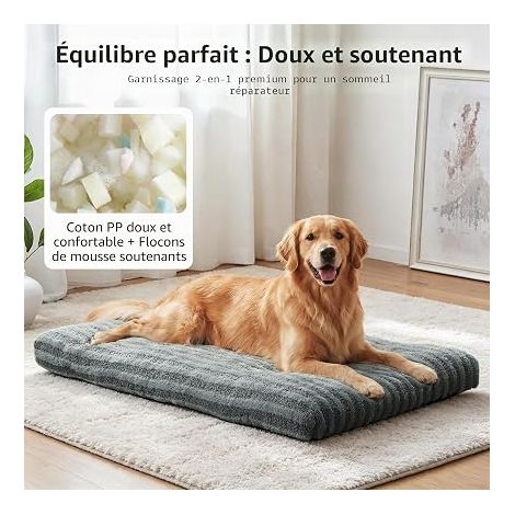 Panier pour Chien Grande Taille, XXL Coussin pour Chien Lavable, Lit pour Chiens Doux, Respirant et Antidérapant pour Grande Chiens et Chats, 121x75x11cm (1/4)
