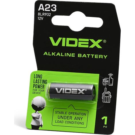 1 pz. Batteria alcalina potente Videx MN21 A23 12V 55 mAh
