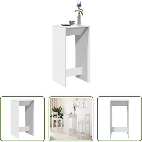 Bois d'ingénierie -  Table de bar blanc 51x50x103,5 cm bois d'ingénierie (1/5)