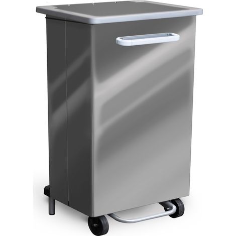 Pattumiera Per Raccolta Differenziata 47x37xh83 cm in Acciaio Inox a Pedale Lucido