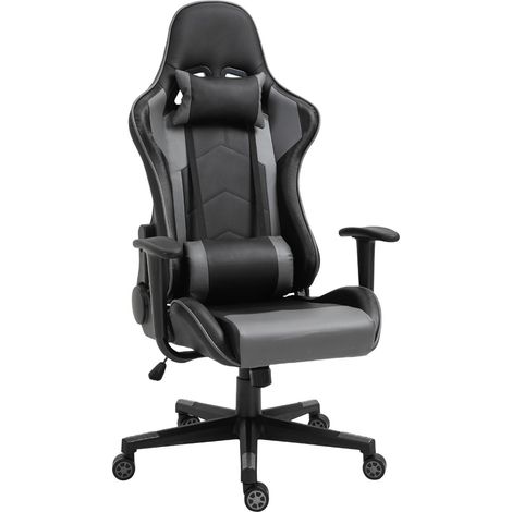 Sedia da ufficio ergonomica e gaming in pelle sintetica nera HOMVRA 67,5 x 74 x 126-136 cm (1/5)