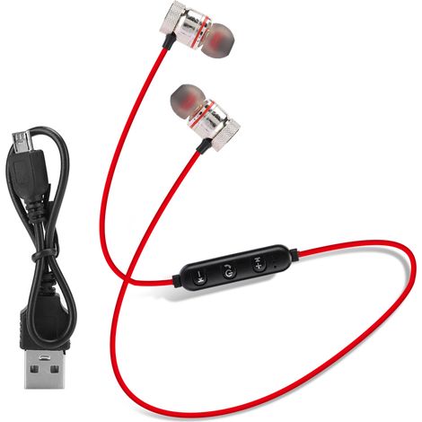 Cuffie sportive in-ear wireless Bluetooth con riduzione del rumore (rosse) (1/5)