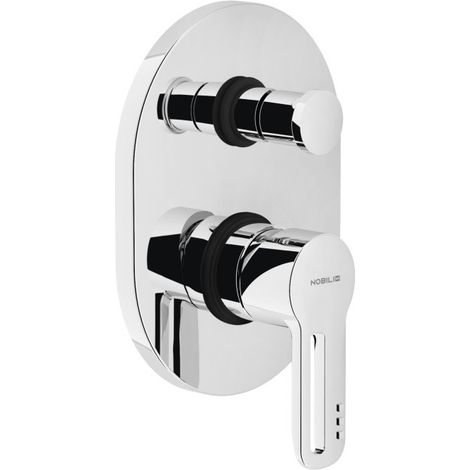 Miscelatore per doccia incasso monocomando a due vie in ottone cromato - Nobili New Road