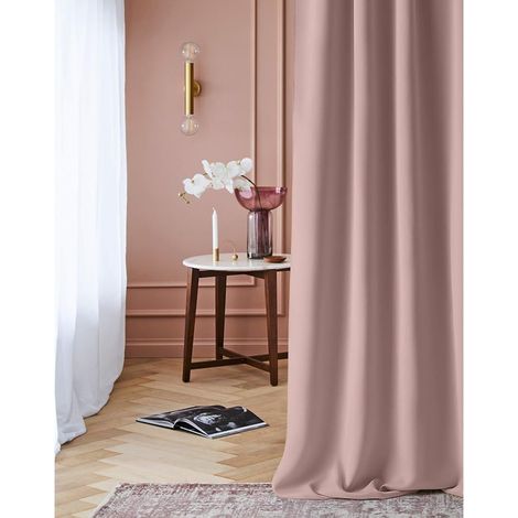 Rideau avec œillets Laurel 140 x 250 cm Rose poudré, 1 pièce (1/5)