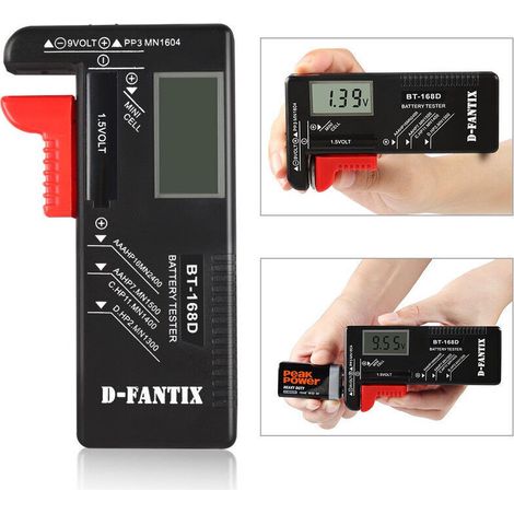 Digital Battery Tester, Universal Battery Tester, Battery Tester for AA, AAA, C, D, PP3, 9V, 1.5V, Button Cell Batteries - Works Without Batteries (1/5)