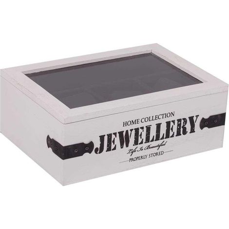 Joyero de madera con lacado blanco 24x17x9 (1/5)