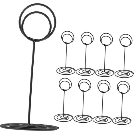 10 soportes negros para números de mesa: clips metálicos para fotos y tarjetas de boda. (1/4)