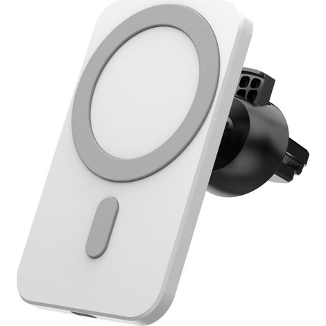 Chargeur de voiture magnétique sans fil 15 W compatible avec iPhone 12/13/14 Pro/Pro Max/mini/14 Plus, Samsung Galaxy S6/S7/S8/S9/S10