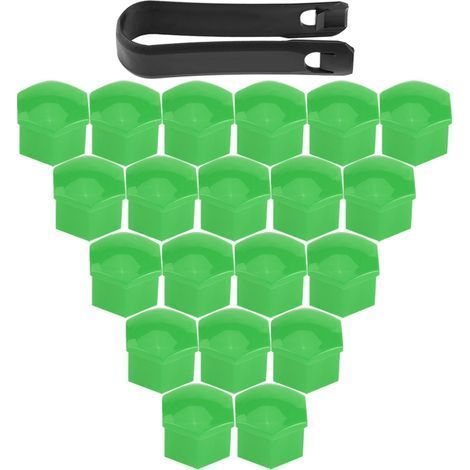 20 Radkappen, Mutternabdeckungen, Bolzenabdeckungen, Schraubenabdeckungen, Reifenschutz, grüne Kappen, Universalset (1/5)