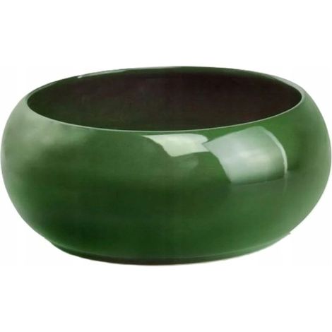 Keramik-Blumentopf mit Deckel, dekorative Schale, klassisches Grün, 13 cm (1/2)