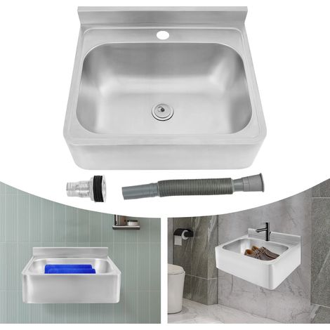 Waschbecken aus Edelstahl 304, kleines Waschbecken für Wohnwagen, mit Montagezubehör, 48 39 20cm