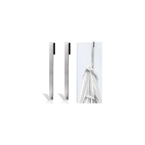 Lot de 2 crochets de porte de douche de 25 cm pour salle de bain, crochets robustes sans perçage en acier inoxydable pour porte de douche en verre sans cadre
