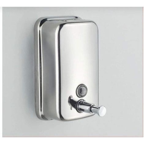 Distributeur de Savon Mural 500 ML Manuel en Acier Inoxydable 18/10 (Argent) (1/5)