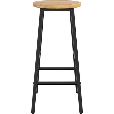 Carro de cocina con 2 taburetes, encimera abatible, negro, MDF y metal (1/5)