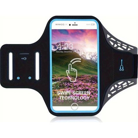 Brassard unisexe pour téléphone portable, idéal pour les sports de plein air comme la course à pied ou le fitness. Sacoche de rangement pour téléphone portable. (1/5)