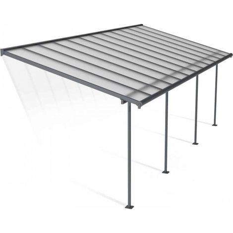 Patio Cover Sierra 3X7.30 Clear - Polycarbonate - L739 x W299 x H305 - Grey