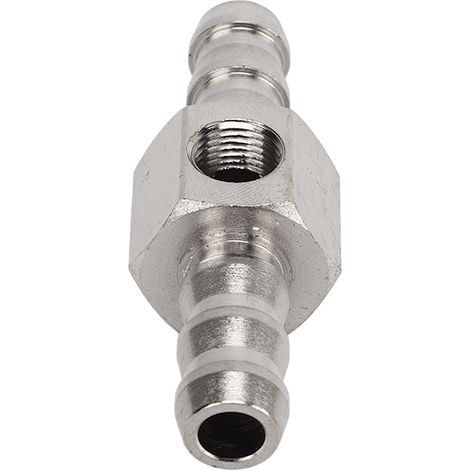 Raccord en T en acier inoxydable 304 avec joint en caoutchouc, haute performance pour manomètre ou capteur de pression de carburant, 3/8 pouces pour tuyau ID 9,5 mm (1/5)