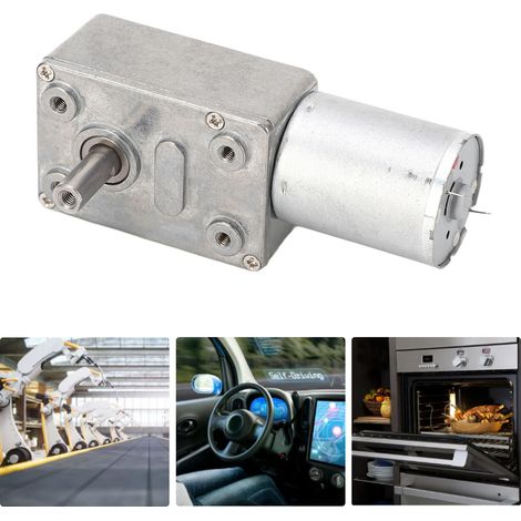 Moteur à courant continu à engrenages JGY-370, arbre unique de 12 mm, 12 V, basse vitesse, engrenage à vis sans fin réversible autobloquant avec support de fixation, 30 tr/min (1/5)