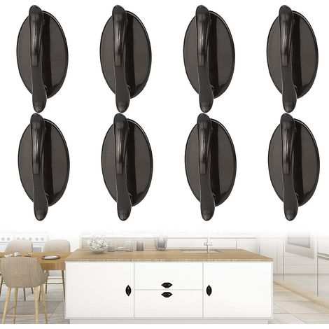 Set mit 8 selbstklebenden Kunststoff-Möbelgriffen für Türen, Fenster, Schränke, Schubladen und Fenster (1/5)