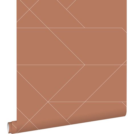 papier peint lignes graphiques terracotta  - ESTAhome (1/5)