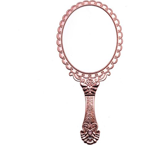 Miroir À Main Ovale - Miroir De Poche Vintage Avec Cadre En Plastique - Pour Maquillage Soins Visage Et Voyages - 1 Pièce (1/5)