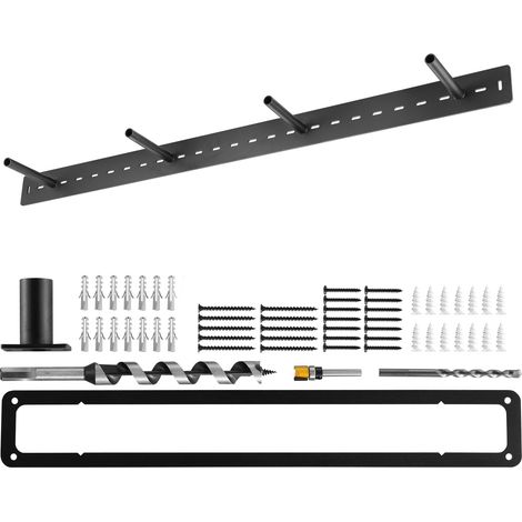 Mophorn Soportes flotantes resistentes para estantes, 1 unidad, 1168,4 x 157,4 x 76,2 mm, diseño oculto, capacidad de carga de 104 kg para instalación en pared, uso versátil, color negro (1/5)
