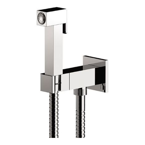 Set Rubinetto Miscelatore con Doccetta Doccia Shut Off Quadro Cromo Remer (1/2)