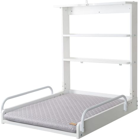 Table a langer murale - 66 x 76,5 x 79 cm - ROBA - Pliable - Blanc (1/5)
