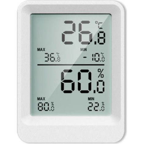 Indoor Outdoor Numérique LCD Thermomètre Hygromètre Électronique Température Humidité Compteur Min/Max Records Station Météo, 1pcs (1/4)