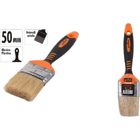 Kaela - Pennello Piatto 2" 50mm Setole Morbide Pittura Vernice Manico Antiscivolo 90277 - (1/2)