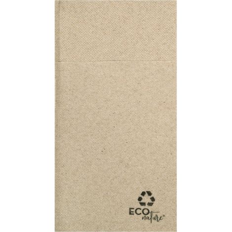 Serviette en ouate recyclée naturelle 40 x 40 cm gaufrée-collée 2 plis pliée en 8 Kangourou - 960 unités - Betik
