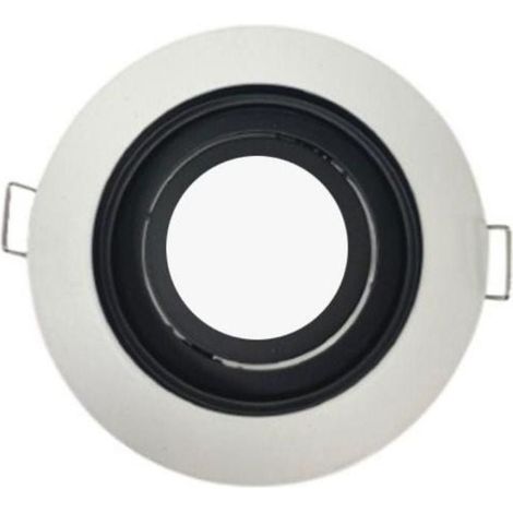 Support Spot Encastrable GU10 Orientable Rond Blanc/Noir - SILUMEN (1/4)