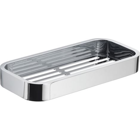 Portaoggetti rettangolare per doccia da muro in ottone, acciaio inox AISI 304 e Cromall 3218 Gedy serie OUTLINE Cromato (1/8)