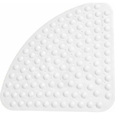 Tapis de douche douche antidérapant, quart de cercle, coin, tapis de bain tapis de bain avec ventouses pour baignoire douche 54 x 54 cm - blanc (1/5)