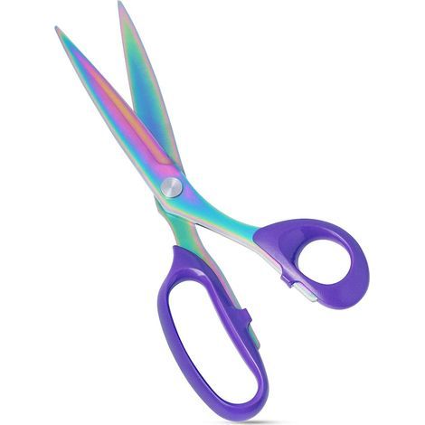 1 pièce, violet, ciseaux à tissu de 10 pouces, ciseaux de couture en acier inoxydable plaqué titane robuste, ciseaux de tailleur pour couper le tissu et le cuir (1/5)