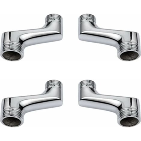 CSPARKV - Juego de 4 accesorios para codo de ducha, accesorio reductor de codo de latón, brazo giratorio ajustable, accesorio para codo de pared, accesorio de compensación de 1/2, 3/4, cromo A