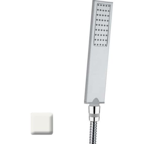 Ensemble encastré avec support orientable, douchette et flexible FLAT-ONE Blanc mat - BOSSINI C13011C045 (1/3)